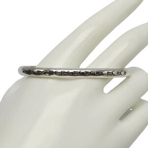 Tribal Etched Cuff Paw Print Cuff Bracelet Silver Plated Vintage